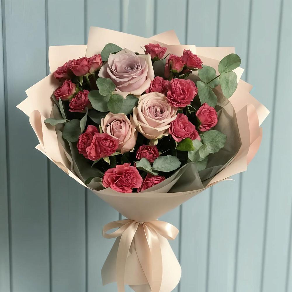 Букет цветов из: Гвоздики и Розы в Кумертау