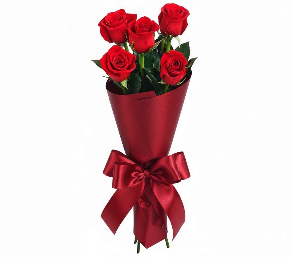 Букет 5 Красных роз Эдлесс Лав в Кумертау