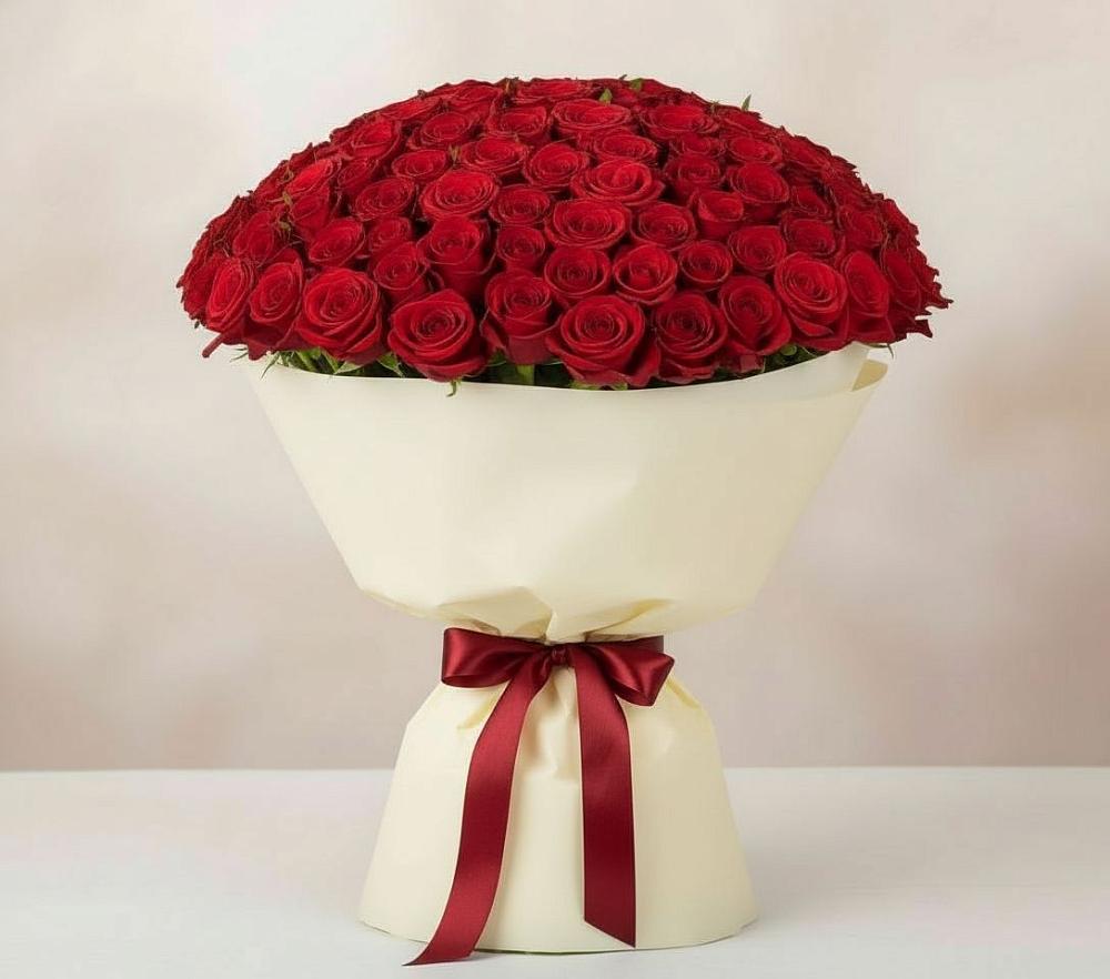 Букет 101 Красная роза Милано в Кумертау