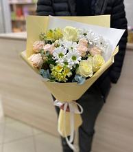 Букет цветов из:  Альстромерии, Розы и Хризантемы в Кумертау