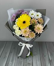 Букет цветов из:  Розы, Герберы и Хризантемы в Кумертау