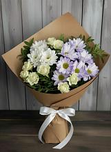 Букет цветов из:  Хризантемы и Розы в Кумертау