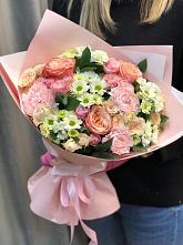 Букет цветов из:  Гвоздики, Розы и Хризантемы в Кумертау