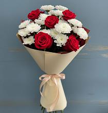 Букет цветов из:  Розы и Хризантемы в Кумертау
