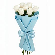 Букет 7 белых роз Проуд в Кумертау