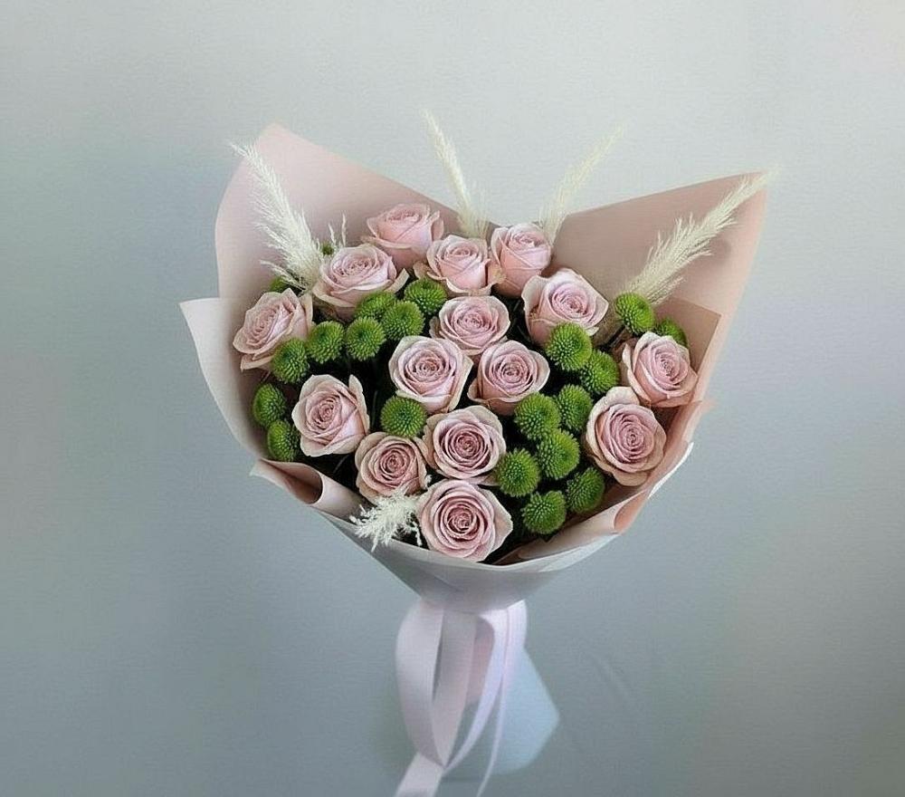 Букет цветов из: Розы и Хризантемы в Кумертау