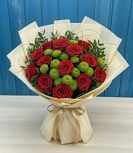 Букет цветов из:  Розы и Хризантемы в Кумертау