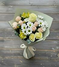 Букет цветов из:  Альстромерии, Розы и Хризантемы в Кумертау