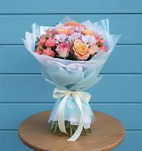 Букет цветов из:  Хризантемы и Розы в Кумертау