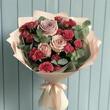 Букет цветов из:  Гвоздики и Розы в Кумертау