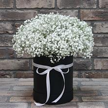 Цветочная композиция из Гипсофила в шляпной коробке в Кумертау