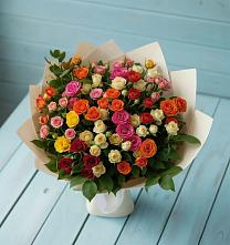 Букет Микс из разноцветных кустовых роз #REPLACE_PRED# Кумертау